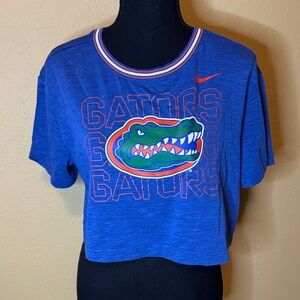 Nike Blue Gators Dri-Fit Crop Top with Florida Gator logo Size Small